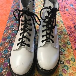White Dr. Martens boots